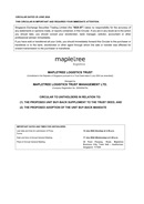 Circular To Unitholders In Relation To: (1) The Proposed Unit Buy-Back Supplement To The Trust Deed; And (2) The Proposed Adoption Of The Unit Buy-Back Mandate